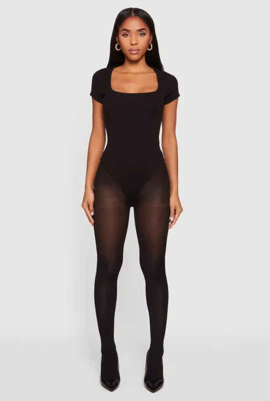 Short Sleeve Square Neck Bodysuit sold by Rainbow