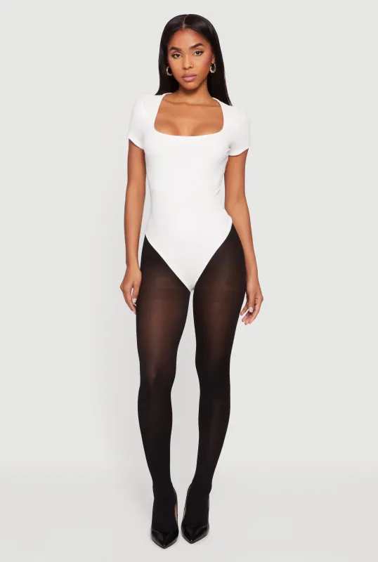 Short Sleeve Square Neck Bodysuit sold by Rainbow