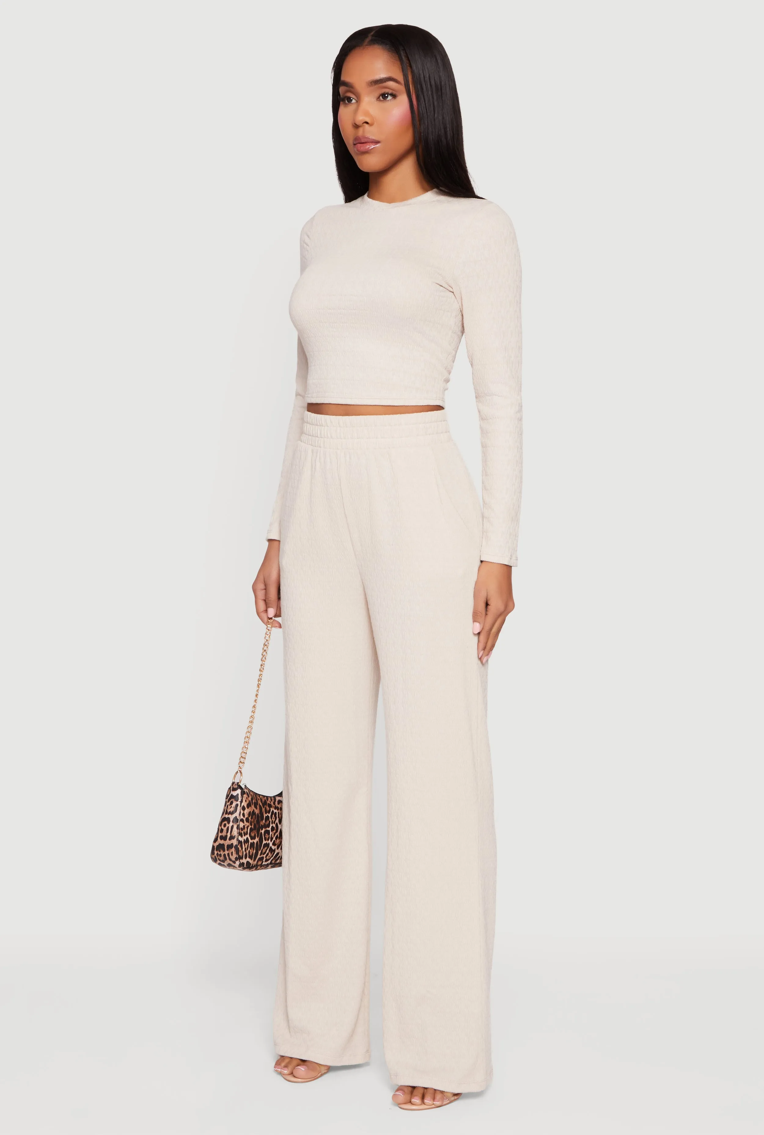 Textured Knit Long Sleeve Crew Neck Top sold by Rainbow product image thumbnail 5