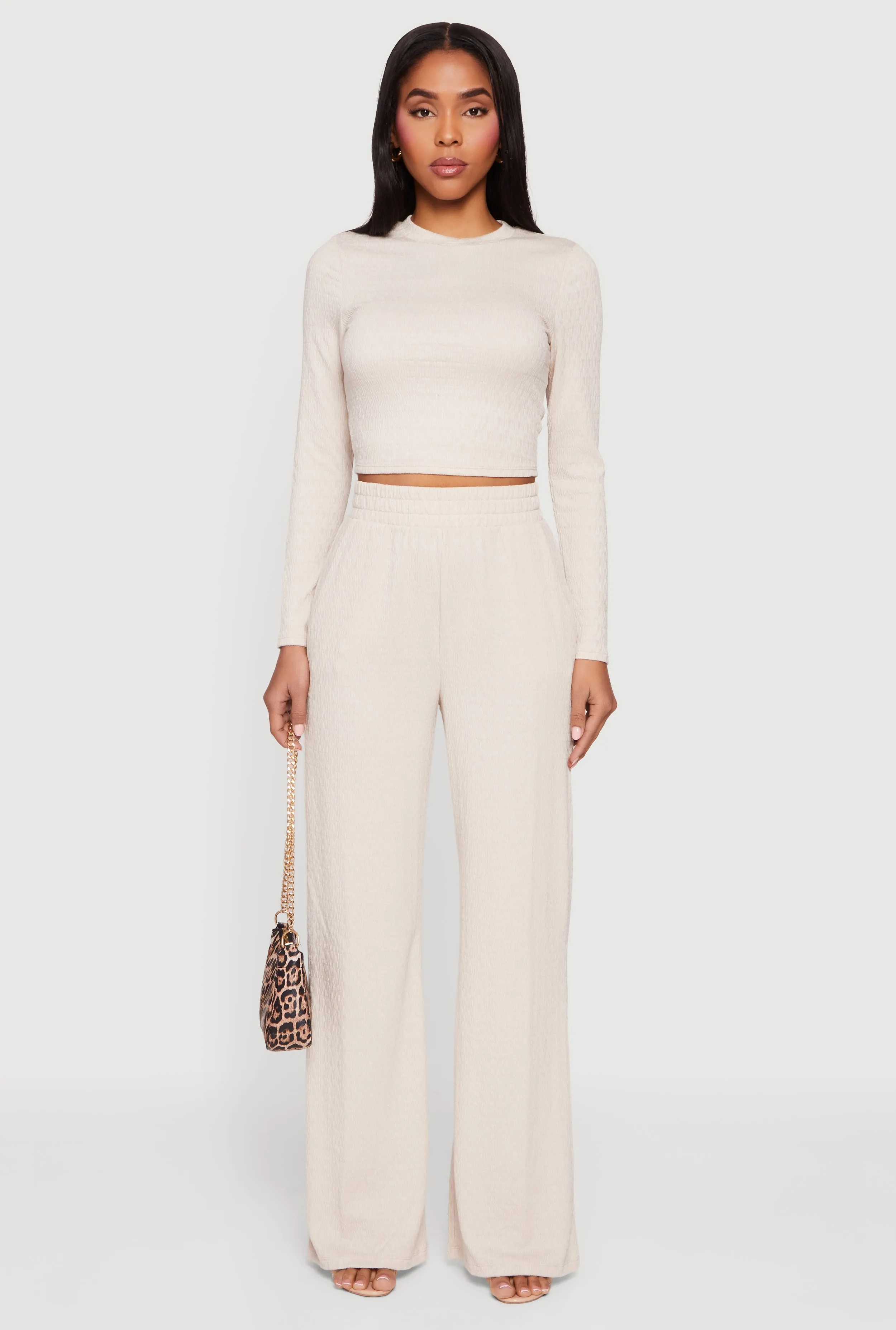 Textured Knit Long Sleeve Crew Neck Top sold by Rainbow product image thumbnail 2