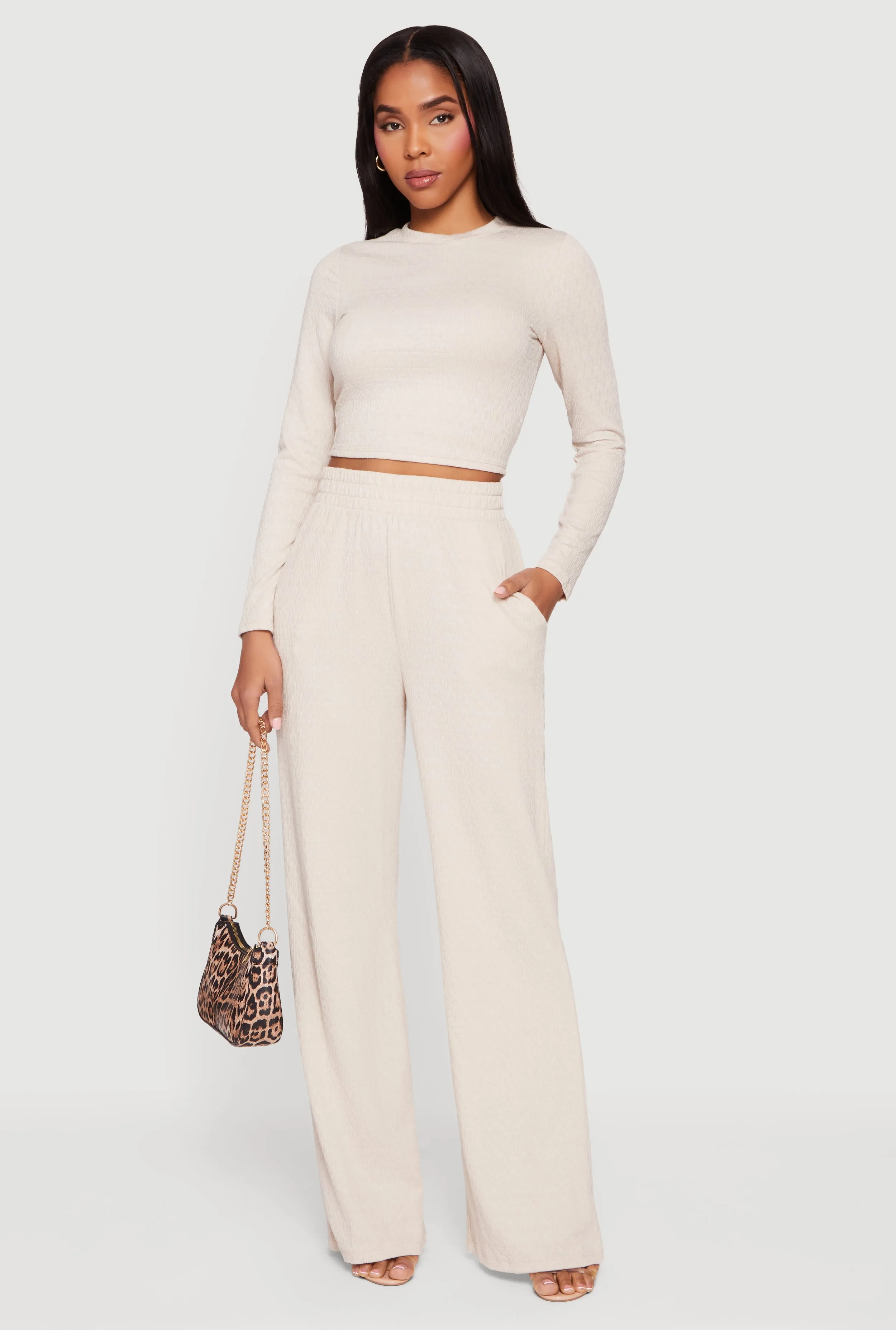 Textured Knit Long Sleeve Crew Neck Top sold by Rainbow product image thumbnail 3