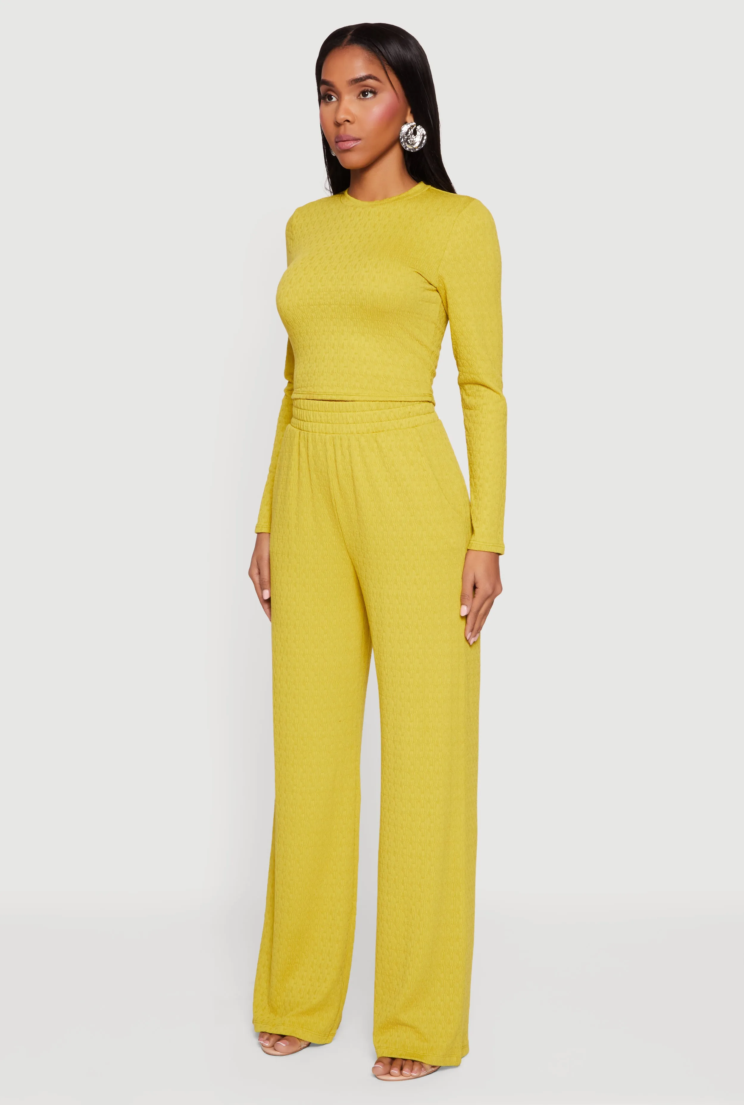 Textured Knit Long Sleeve Crew Neck Top sold by Rainbow product image thumbnail 5