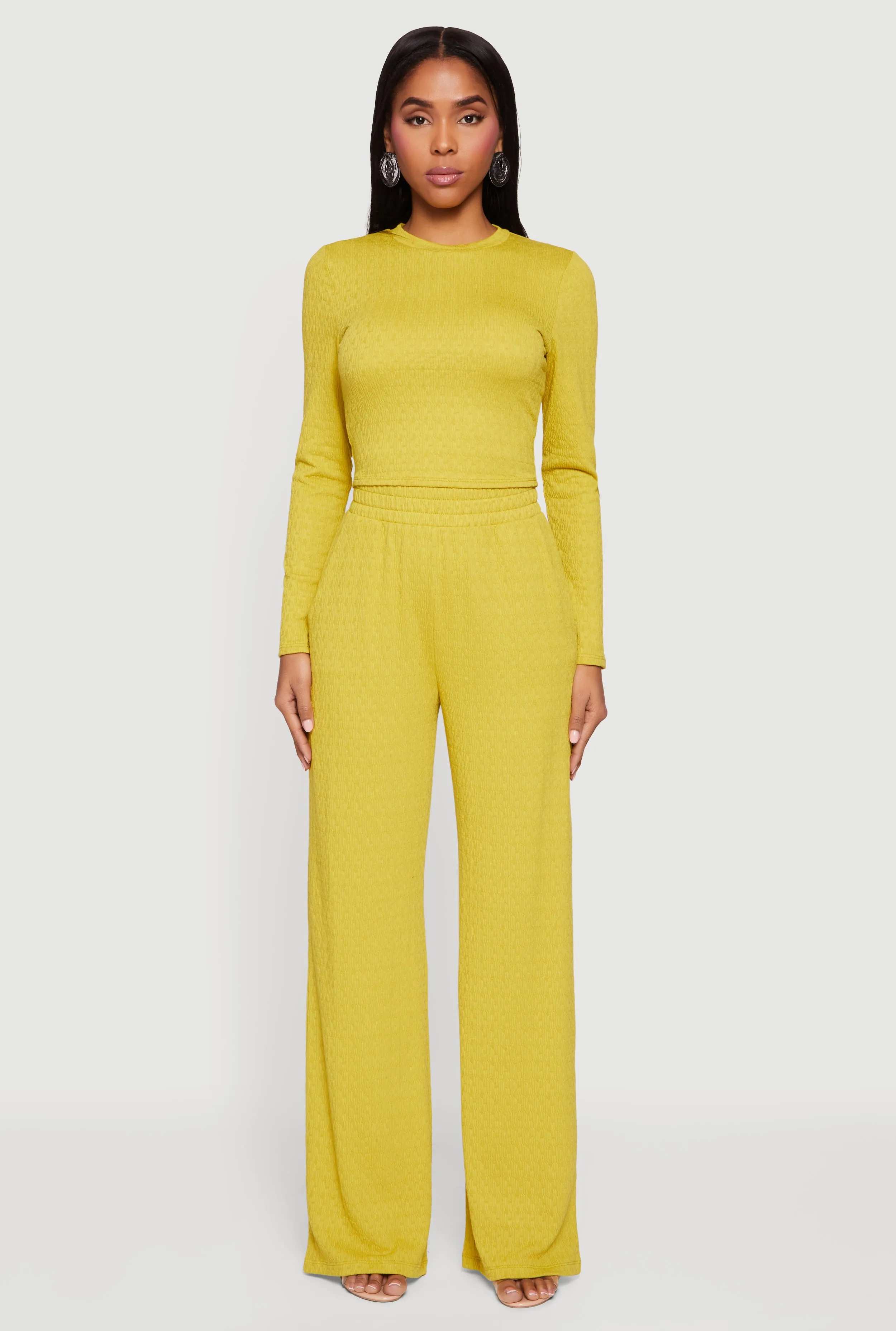 Textured Knit Long Sleeve Crew Neck Top sold by Rainbow product image thumbnail 2