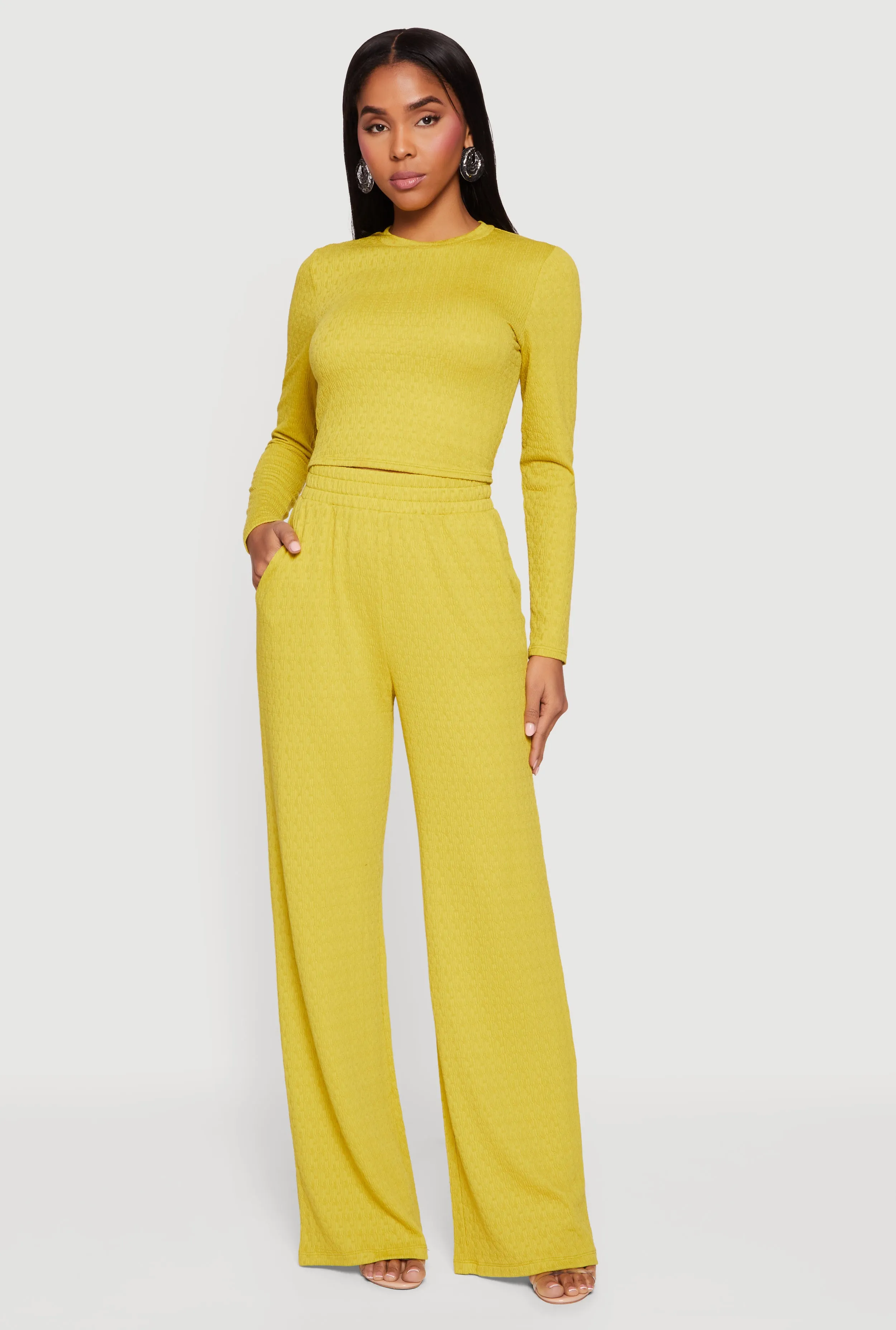 Textured Knit Long Sleeve Crew Neck Top sold by Rainbow product image thumbnail 3