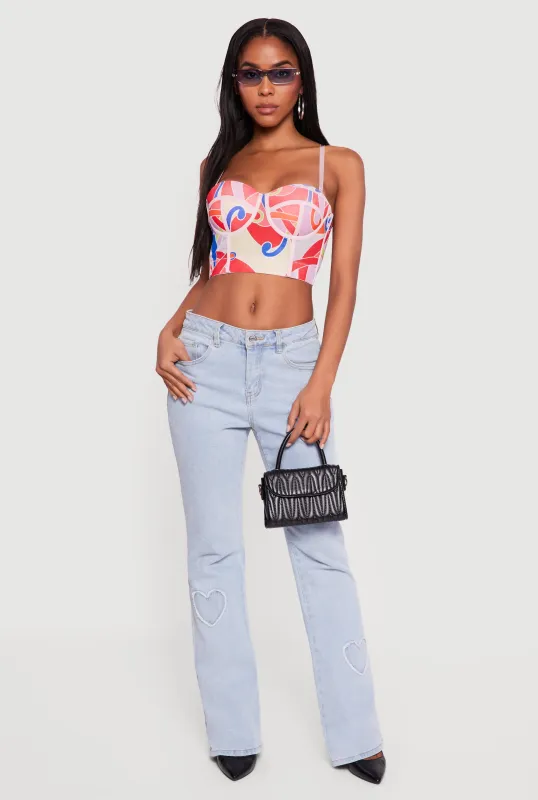 Abstract Print Convertible Bustier Top sold by Rainbow