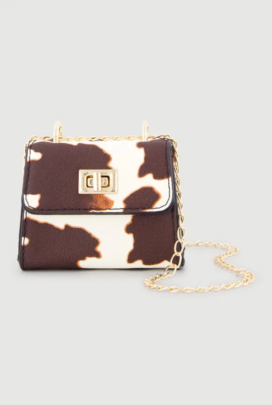 Patterned Faux Leather Mini Convertible Crossbody Handbag sold by Rainbow