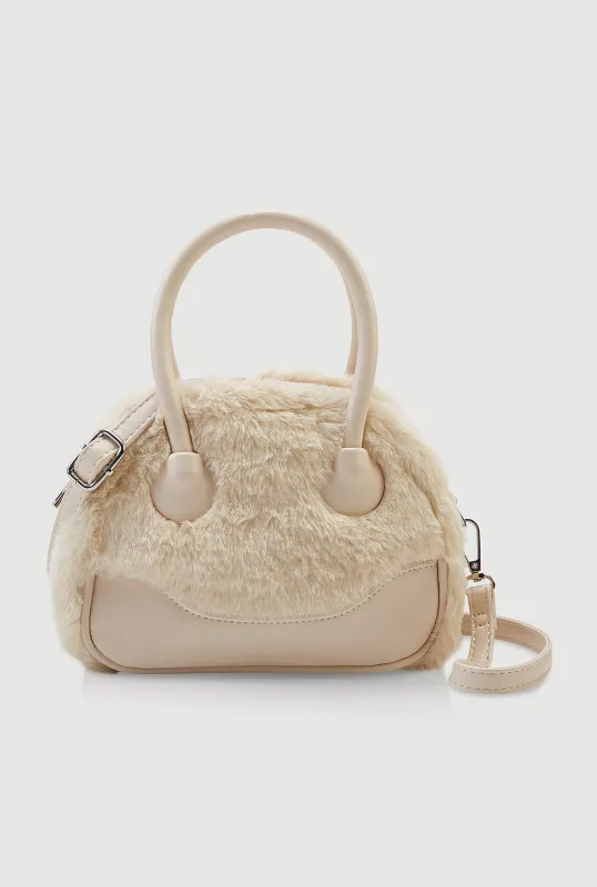 Faux Fur Convertible Crossbody Handbag sold by Rainbow