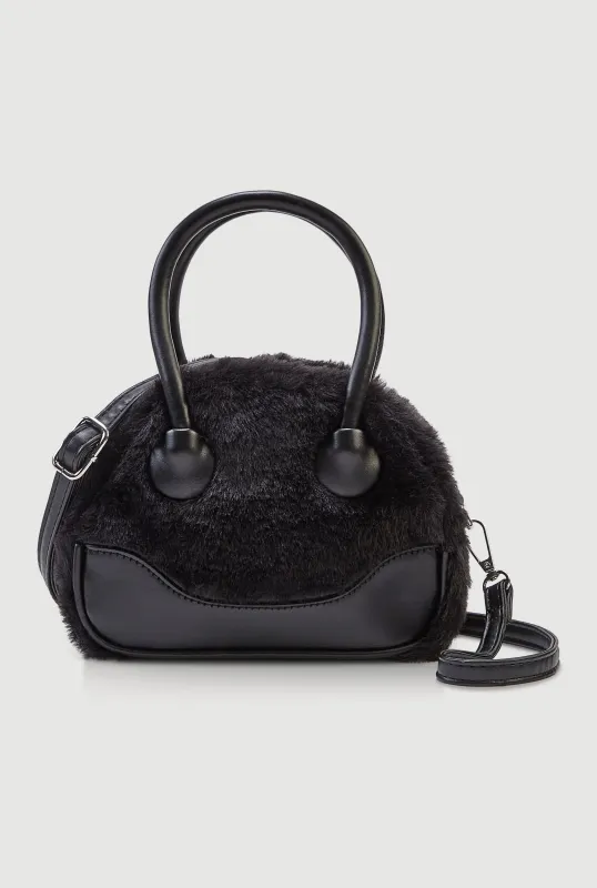 Faux Fur Convertible Crossbody Handbag sold by Rainbow