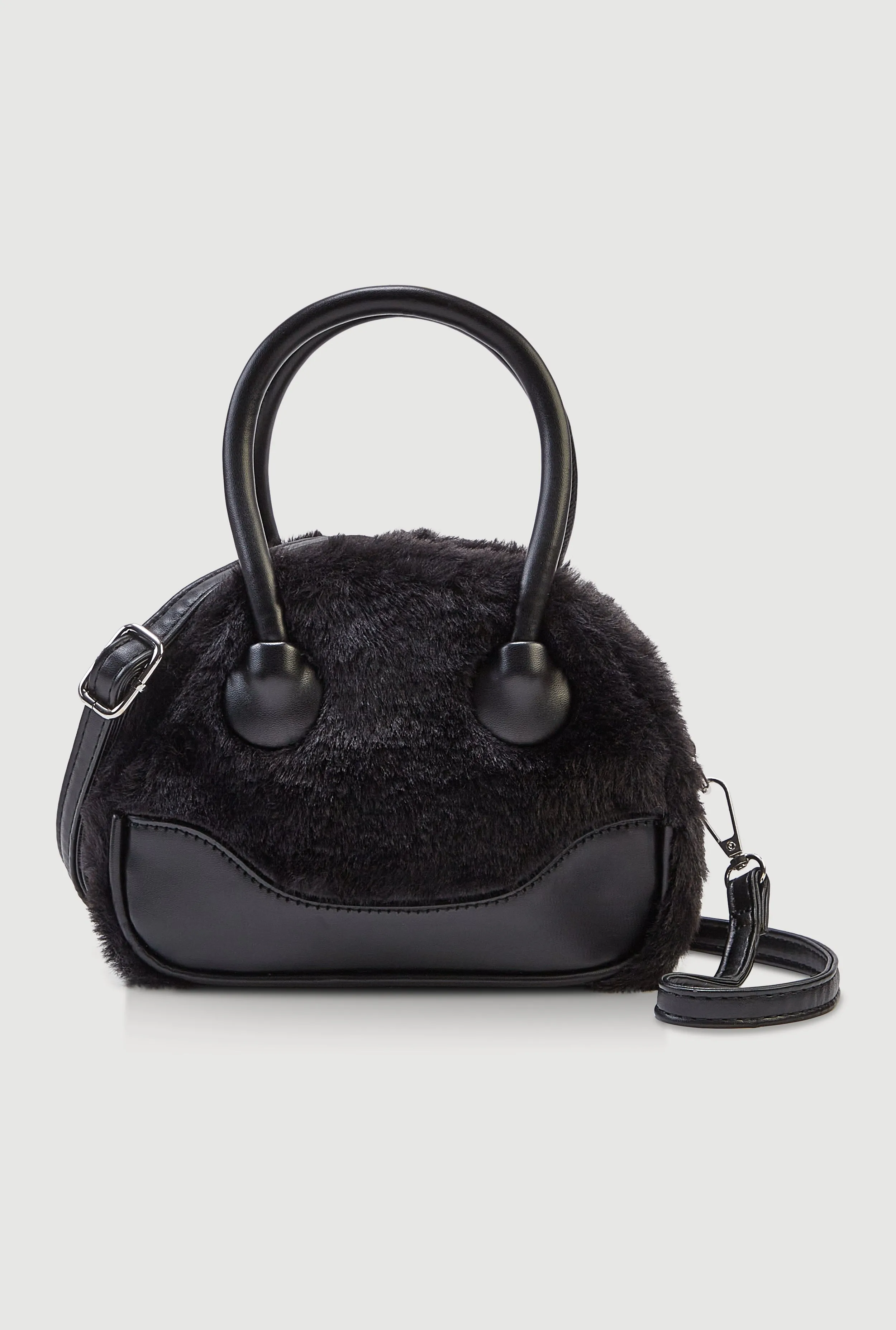 Faux Fur Convertible Crossbody Handbag sold by Rainbow