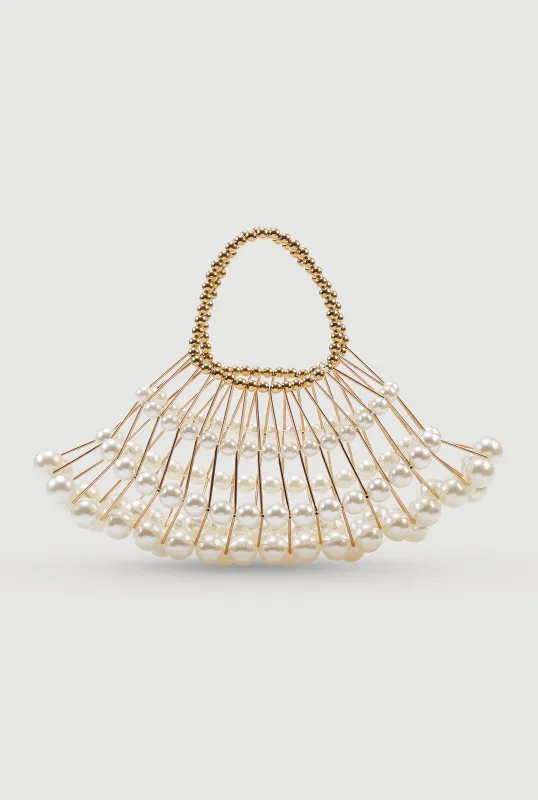 Faux Pearl Cage Handbag made by Rainbow