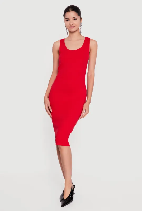 Sleeveless Ribbed Knit Midi Dress sold by Rainbow