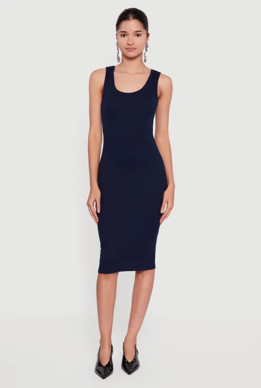 Sleeveless Ribbed Knit Midi Dress sold by Rainbow