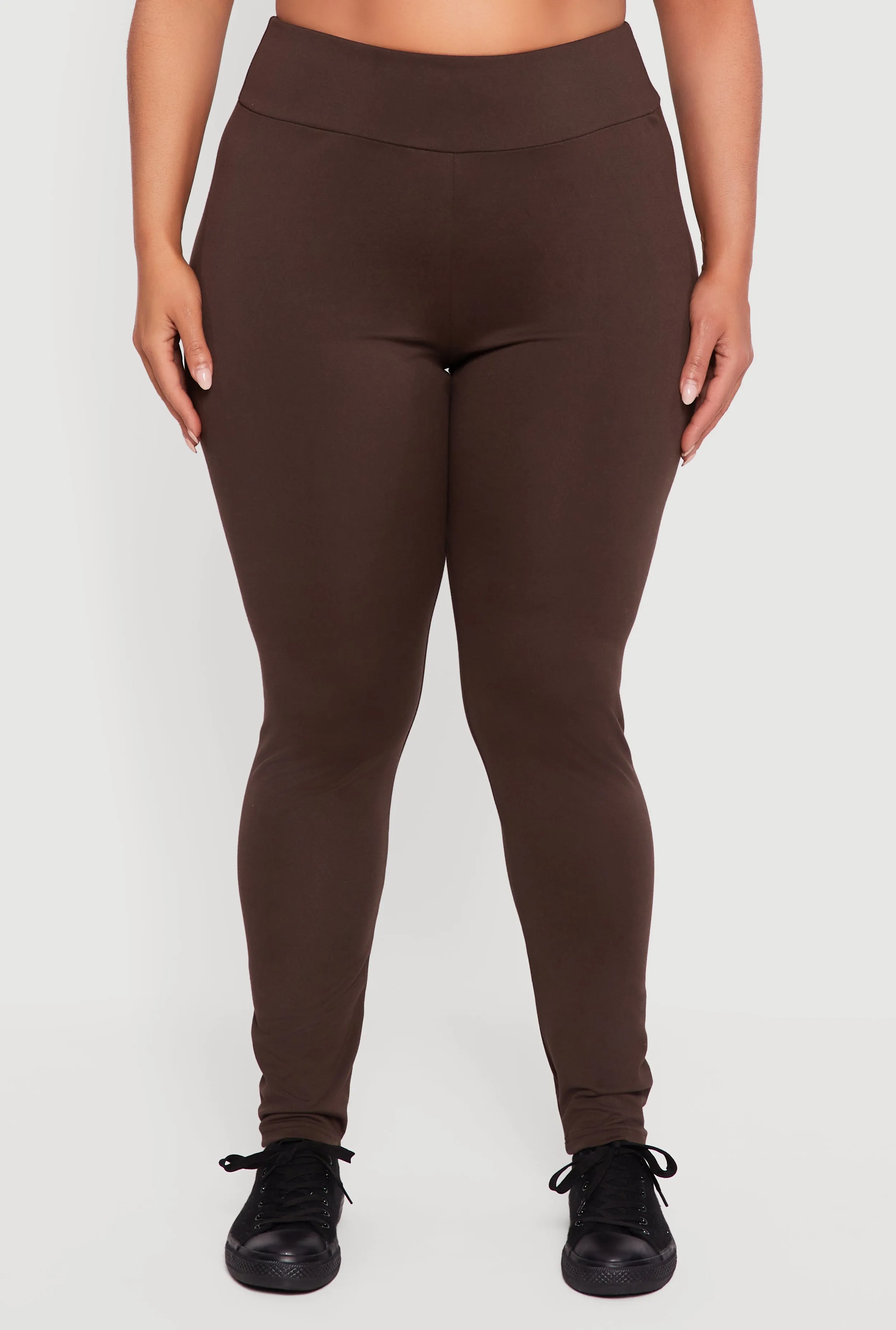 Plus Size High Waisted Solid Leggings sold by Rainbow product image thumbnail 3