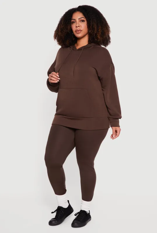 Plus Size High Waisted Solid Leggings sold by Rainbow