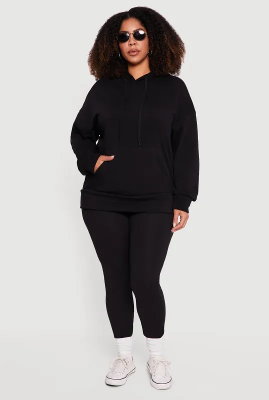 Plus Size High Waisted Solid Leggings sold by Rainbow