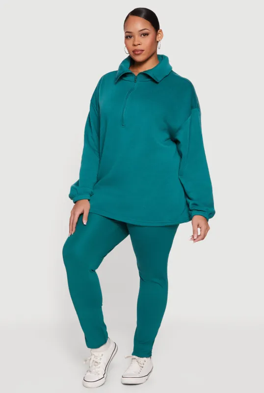 Plus Size Solid High Waisted Pull On Leggings sold by Rainbow