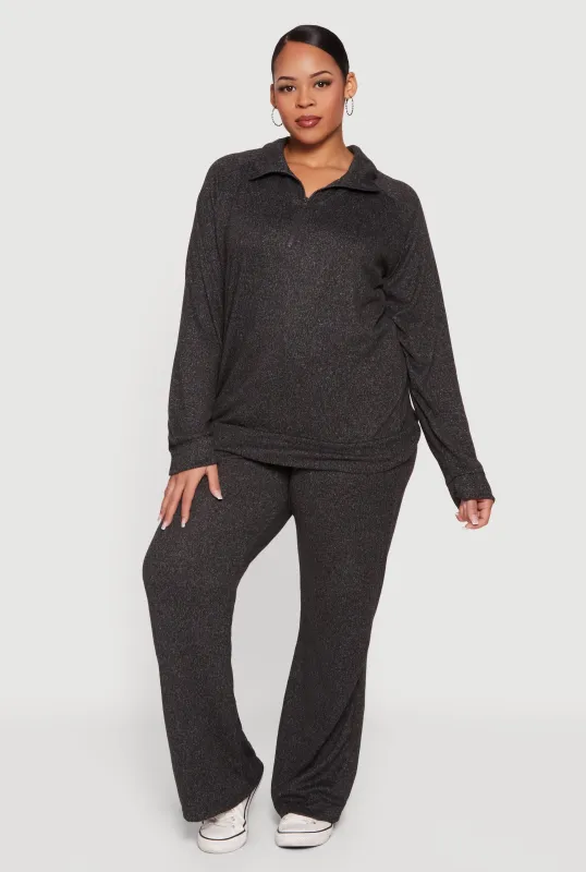 Plus Size Drawstring High Waisted Wide Leg Pants sold by Rainbow