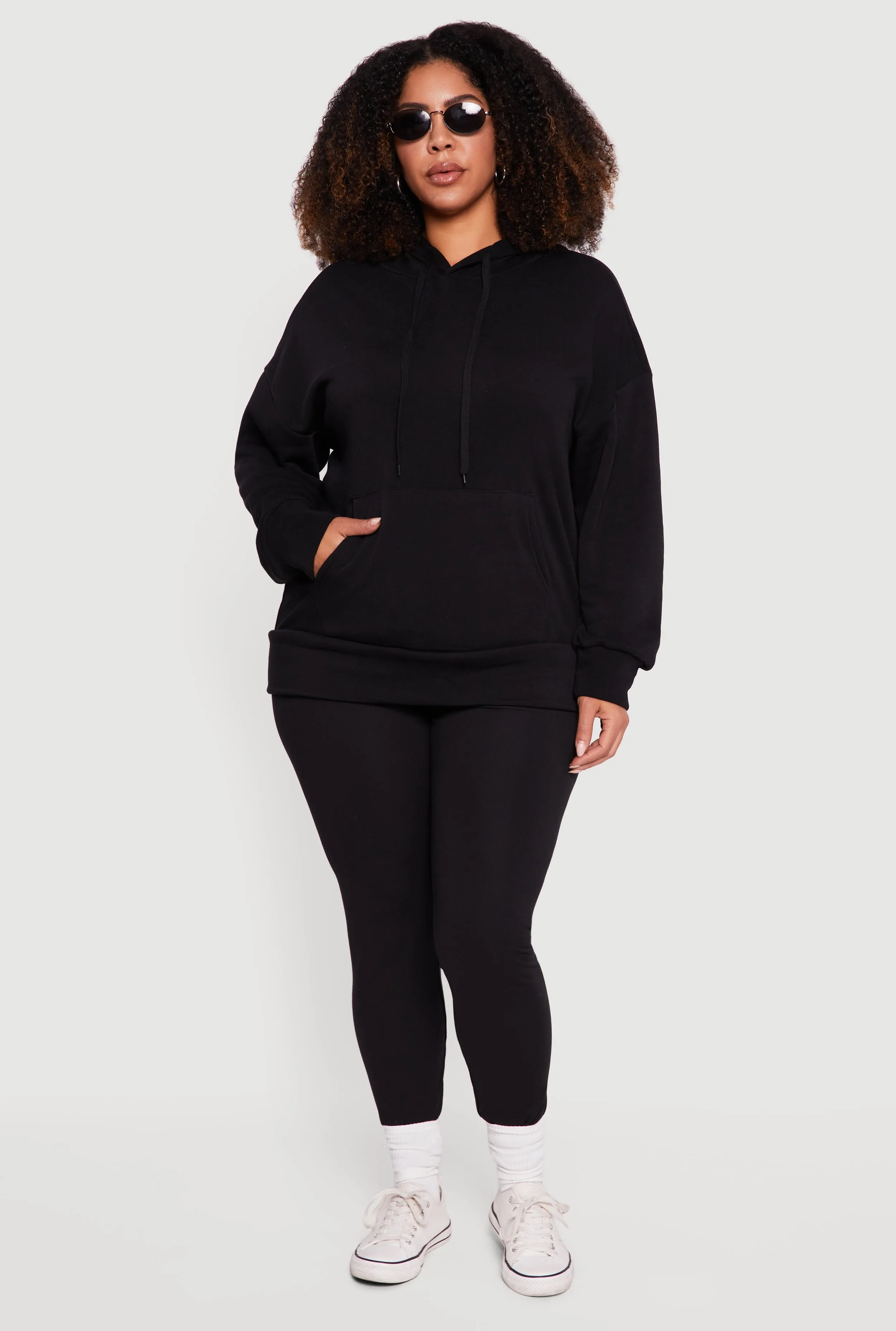 Plus Size High Waisted Solid Leggings sold by Rainbow