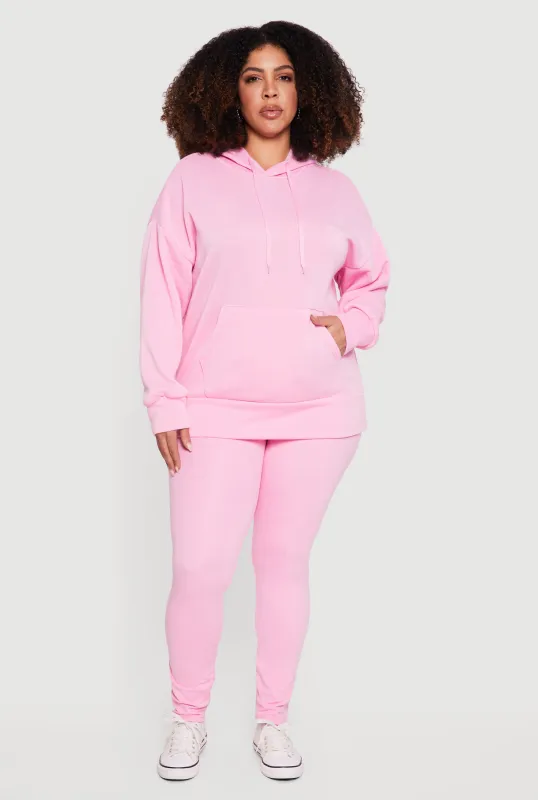 Plus Size High Waisted Solid Leggings sold by Rainbow