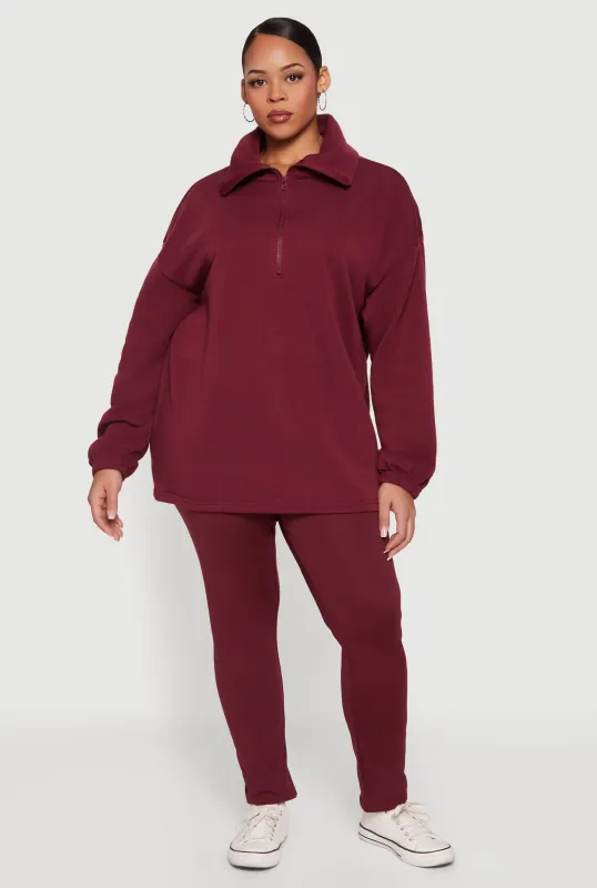 Plus Size Solid High Waisted Pull On Leggings sold by Rainbow