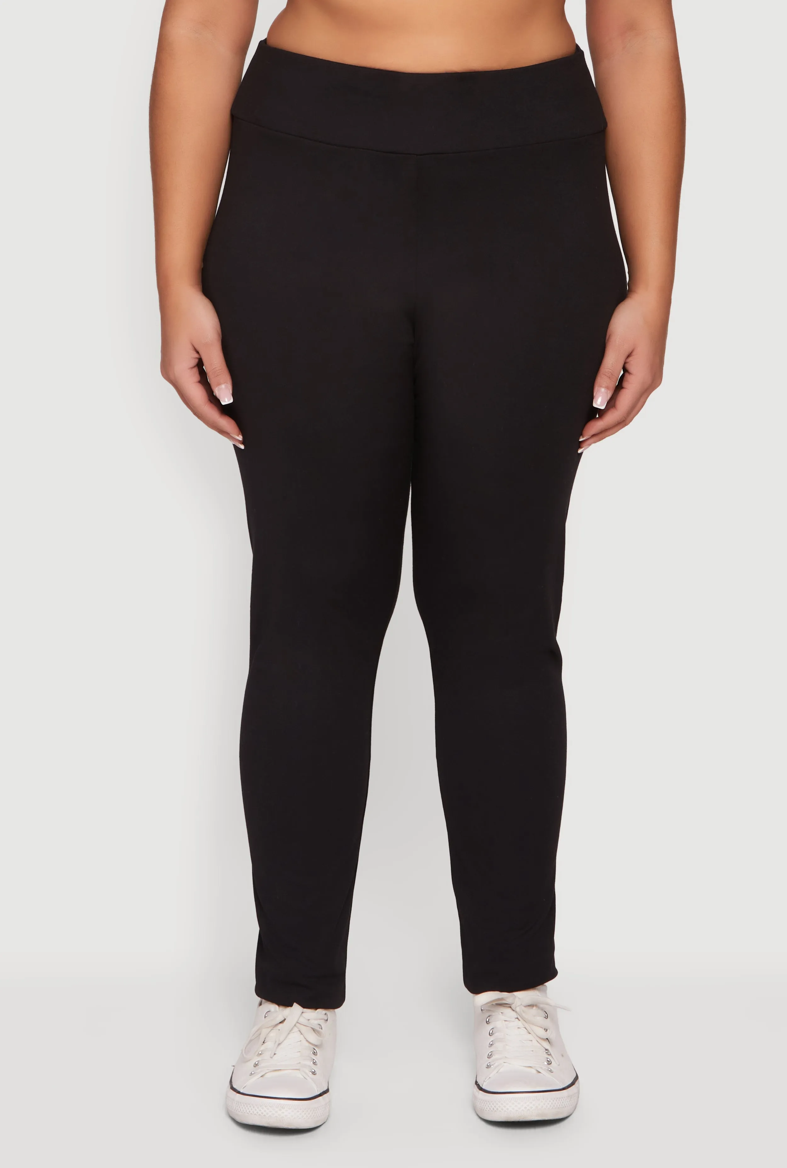 Plus Size Solid High Waisted Pull On Leggings sold by Rainbow product image thumbnail 3