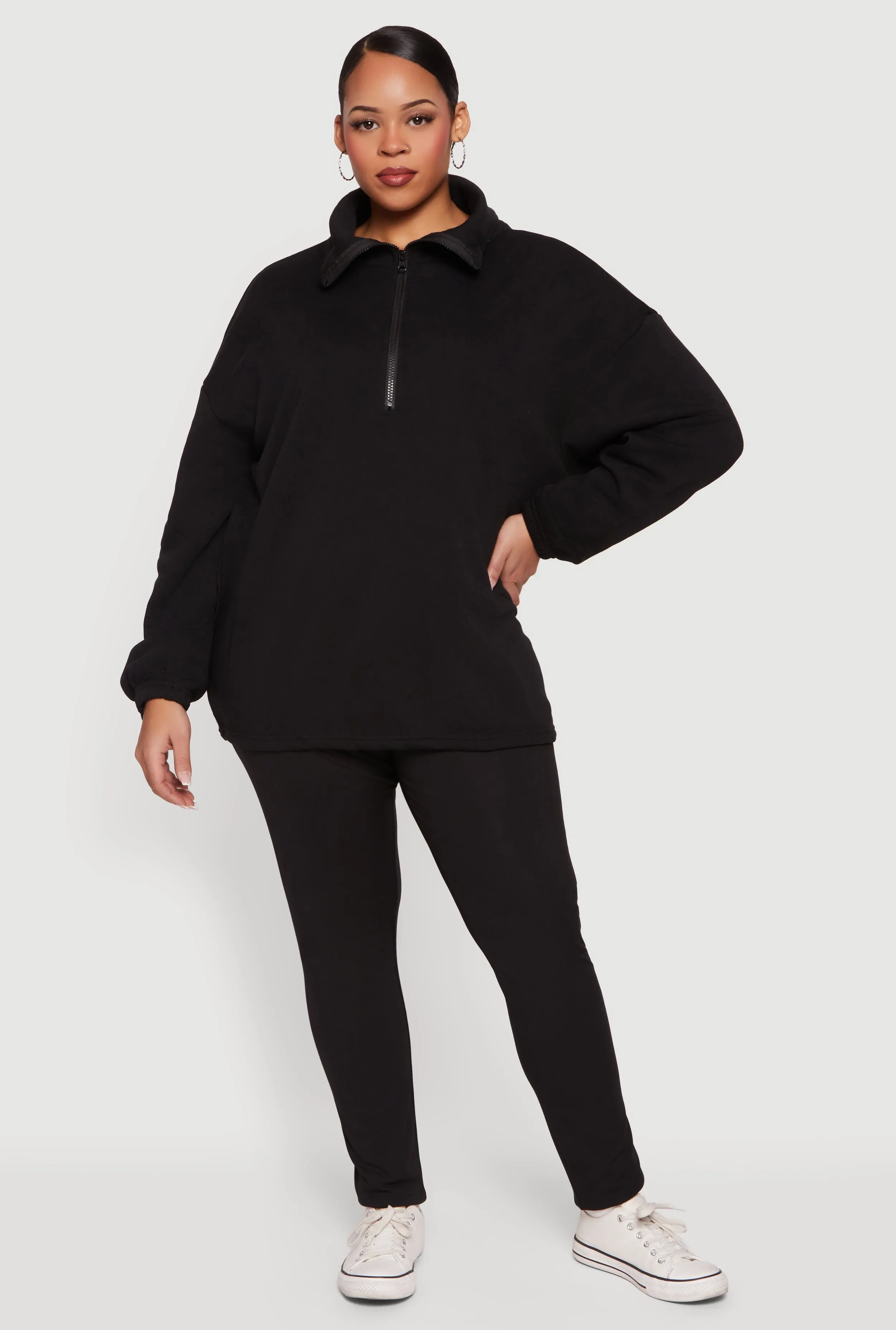 Plus Size Solid High Waisted Pull On Leggings sold by Rainbow