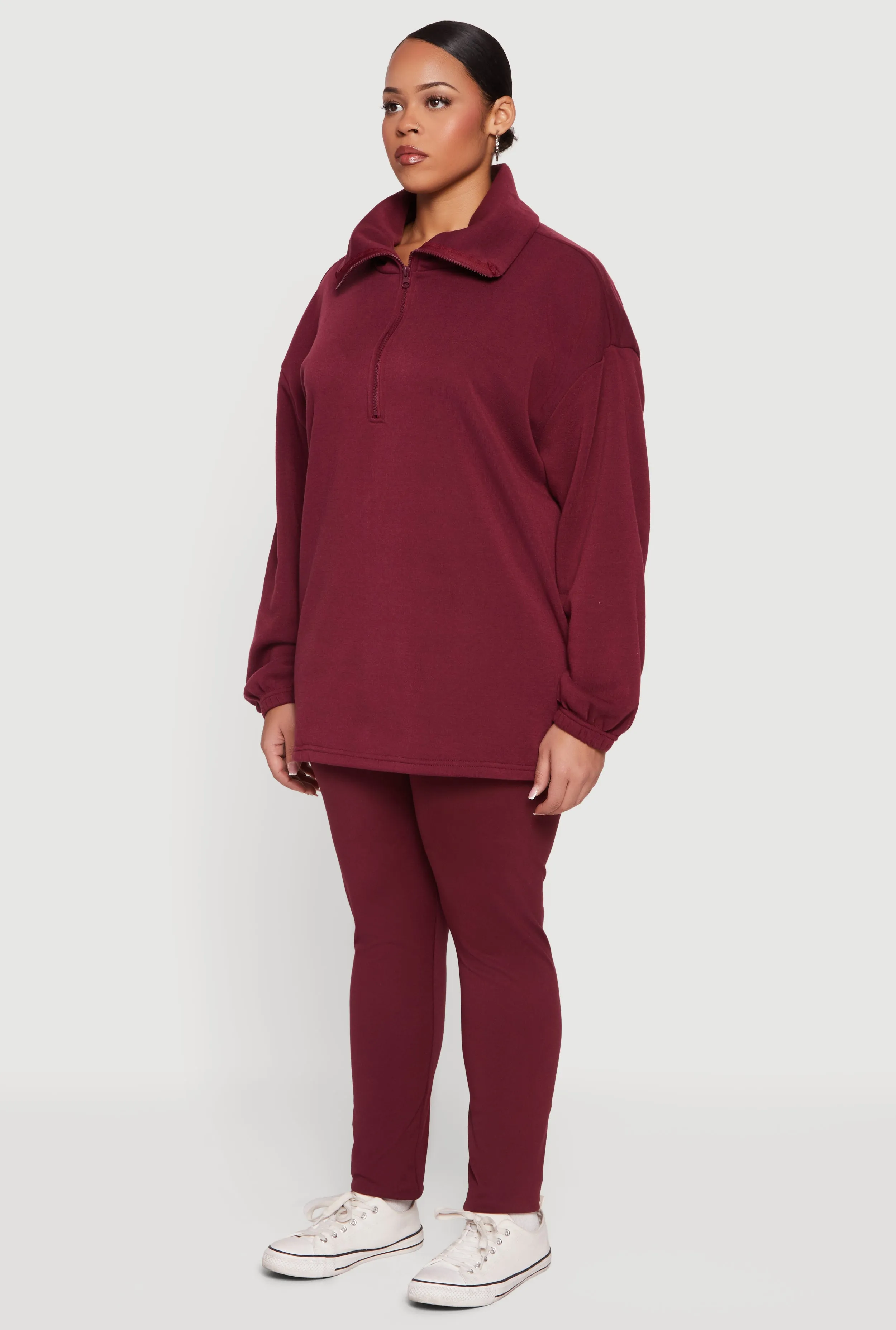 Plus Size Half Zip Long Sleeve Pullover sold by Rainbow product image thumbnail 5