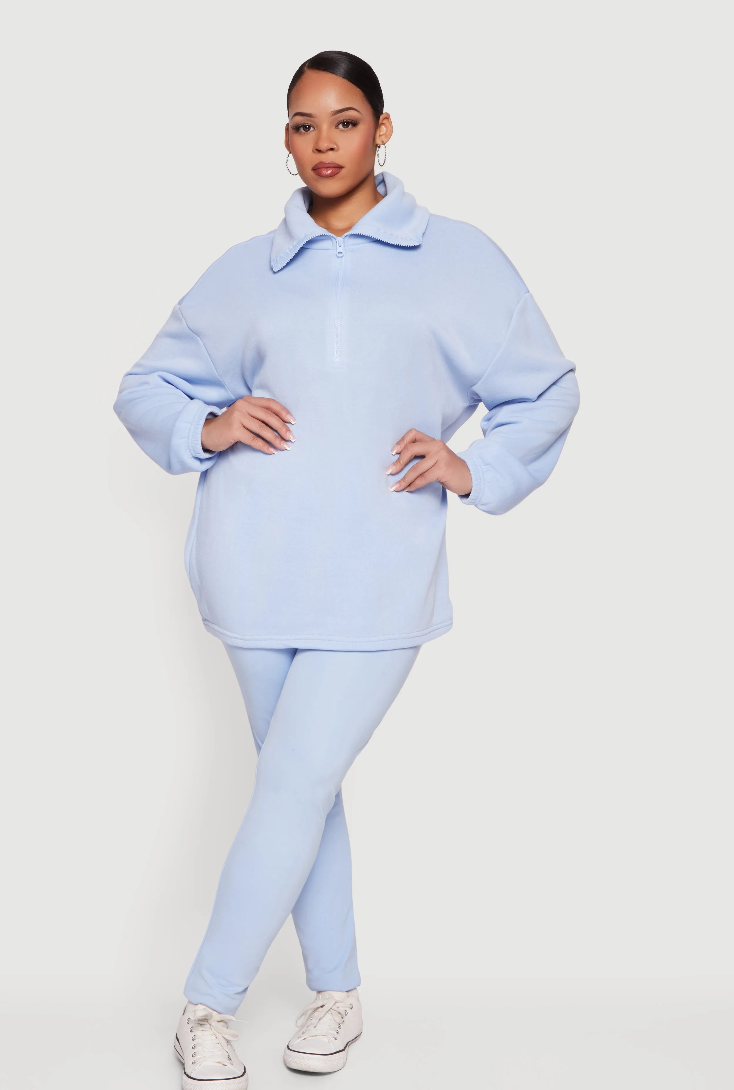 Plus Size Solid High Waisted Pull On Leggings sold by Rainbow