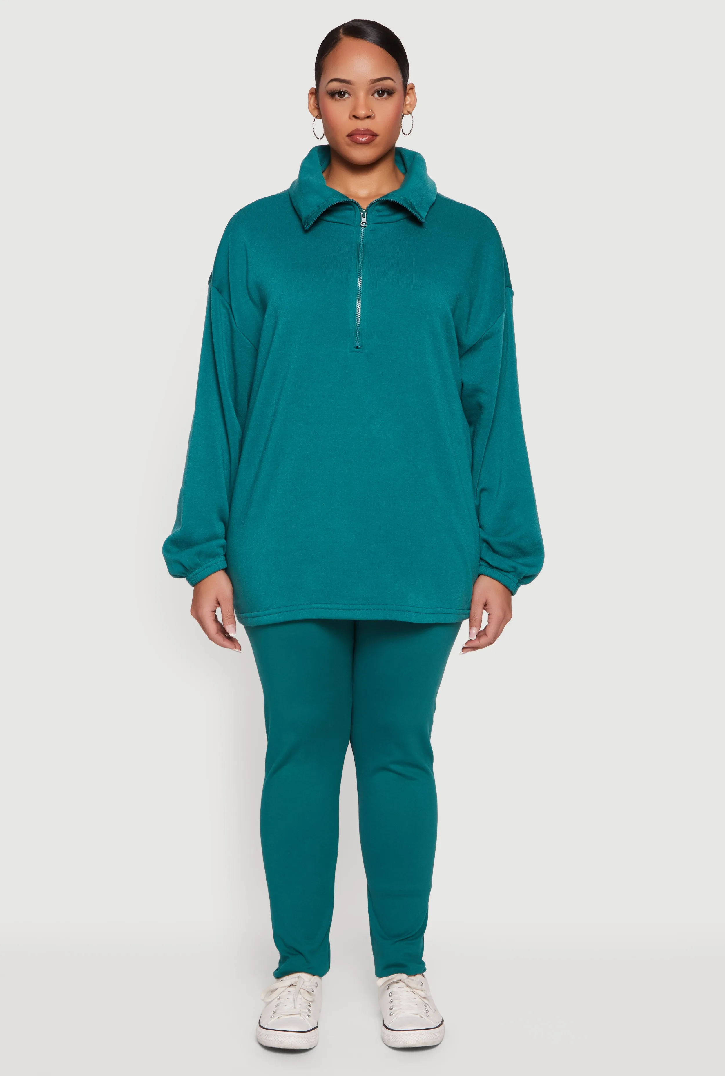 Plus Size Solid High Waisted Pull On Leggings sold by Rainbow product image thumbnail 2