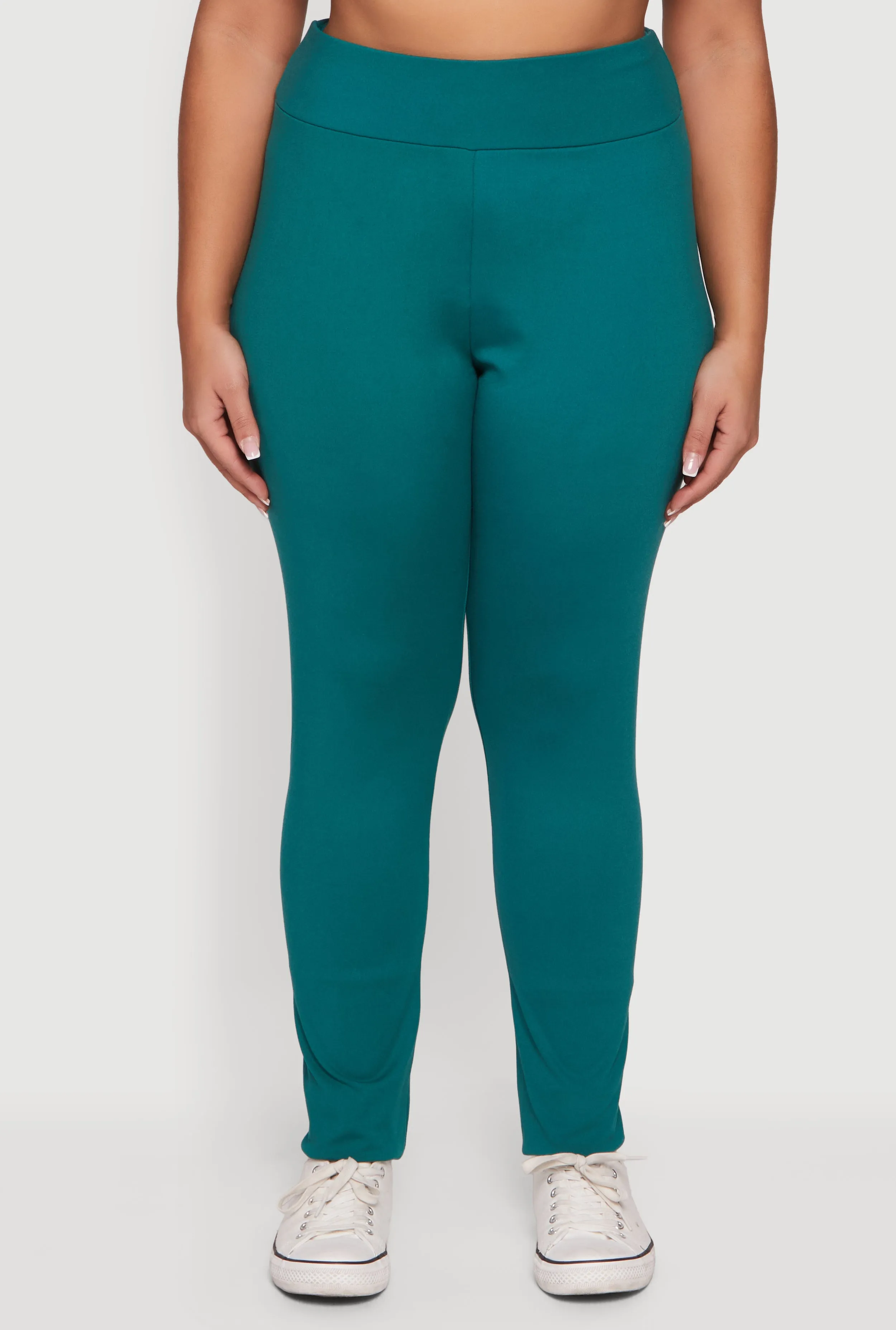 Plus Size Solid High Waisted Pull On Leggings sold by Rainbow product image thumbnail 3