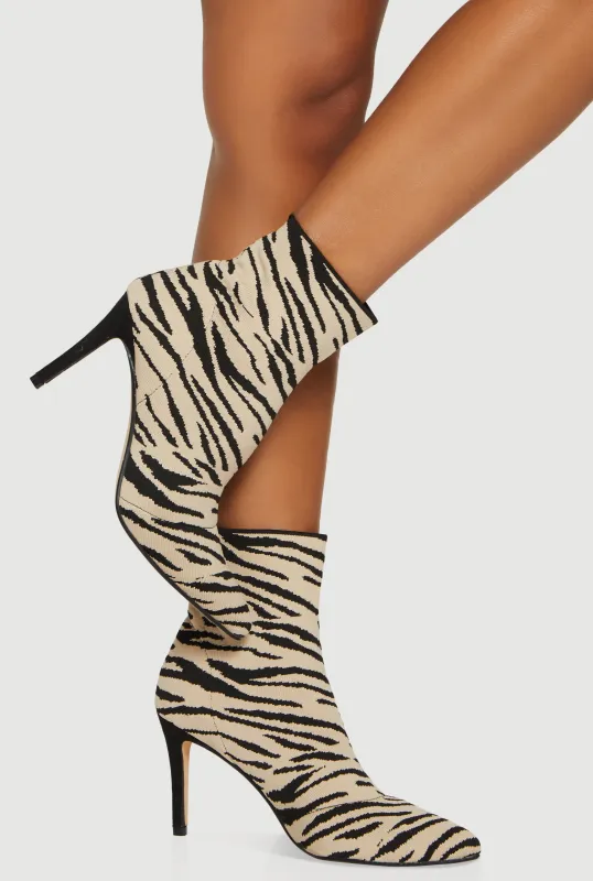 Knit Stiletto Heel Booties sold by Rainbow
