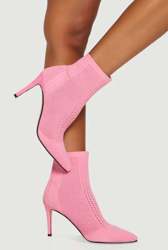 Knit Stiletto Heel Booties sold by Rainbow