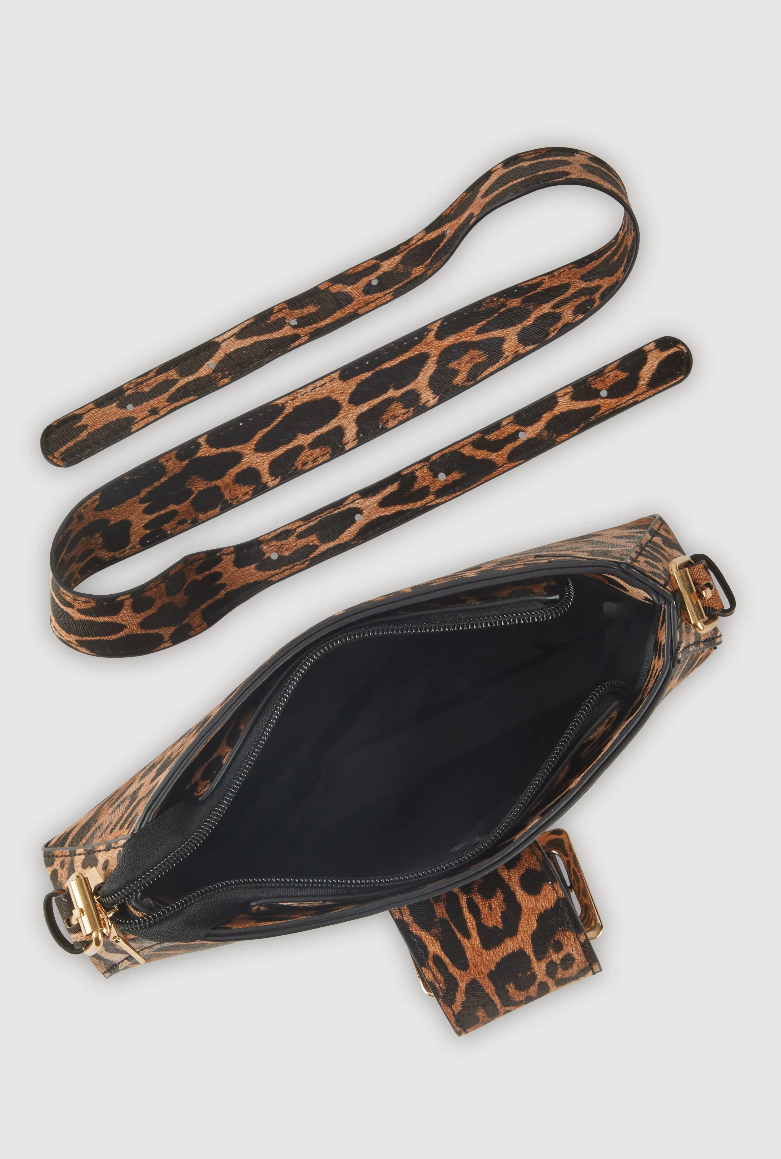 Leopard Print Buckle Detail Shoulder Bag sold by Rainbow product image thumbnail 5