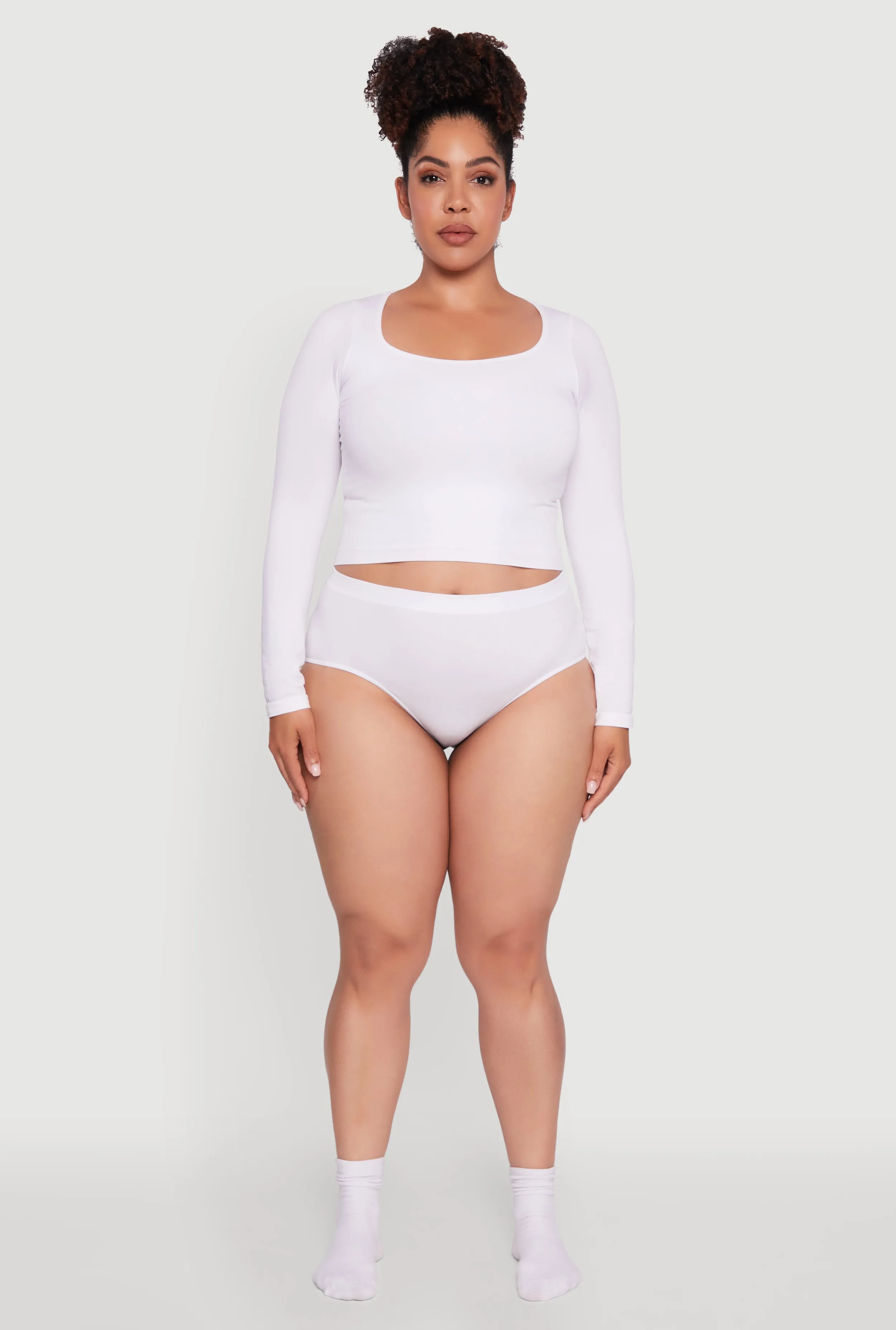 Plus Size High Waisted Seamless Basic Bikini Underwear sold by Rainbow product image thumbnail 2