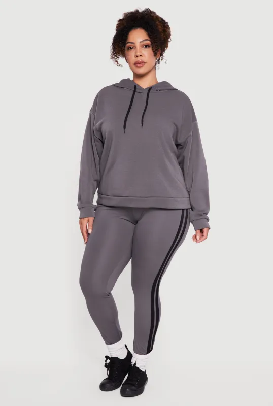 Plus Size Varsity Stripe High Waisted Leggings sold by Rainbow