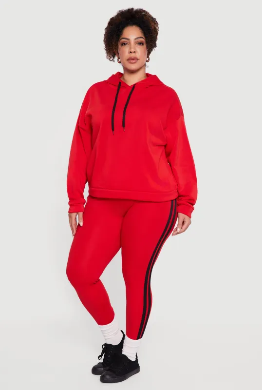 Plus Size Varsity Stripe High Waisted Leggings made by Rainbow