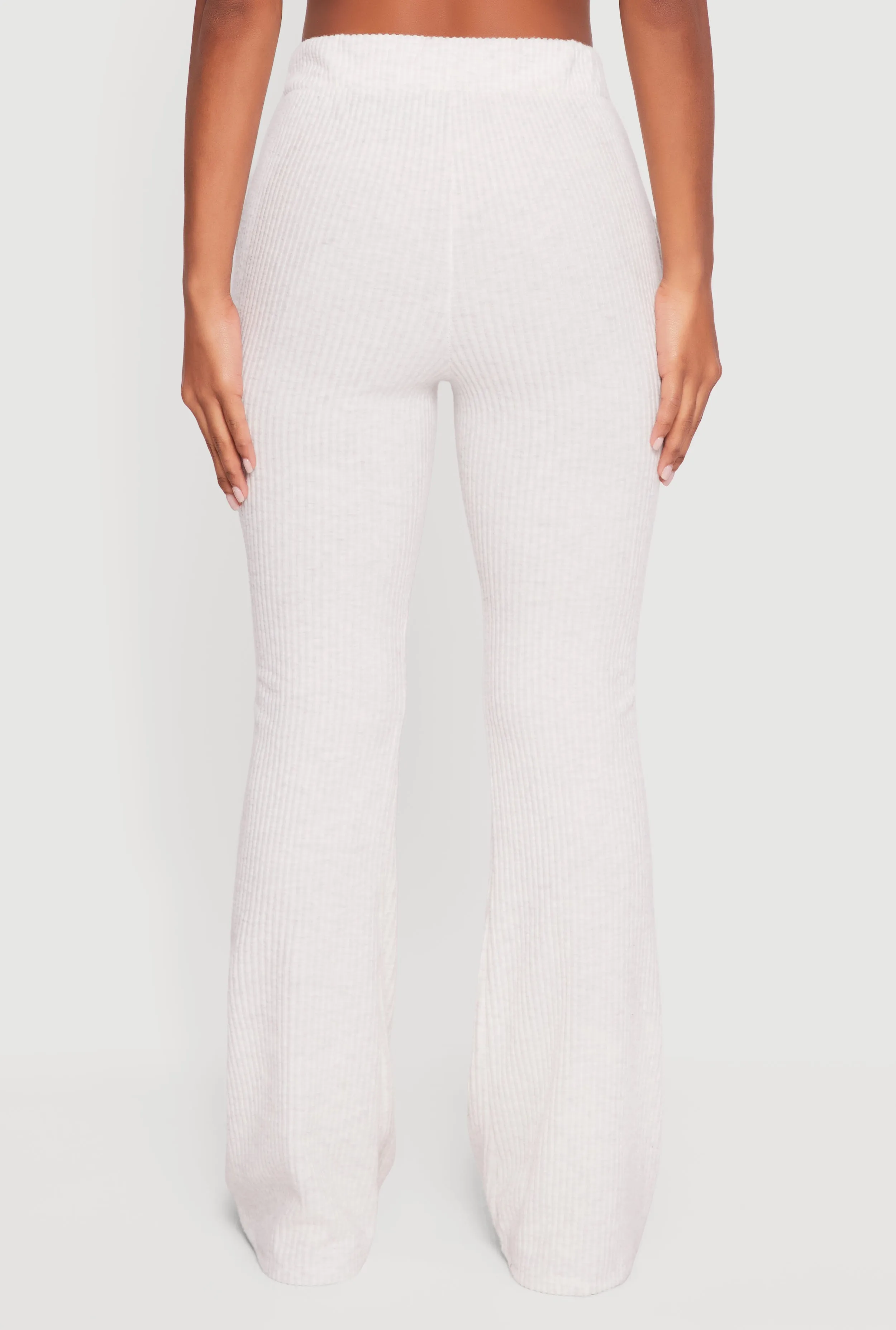 Brushed Rib Knit High Waisted Flare Leg Pants sold by Rainbow product image thumbnail 5