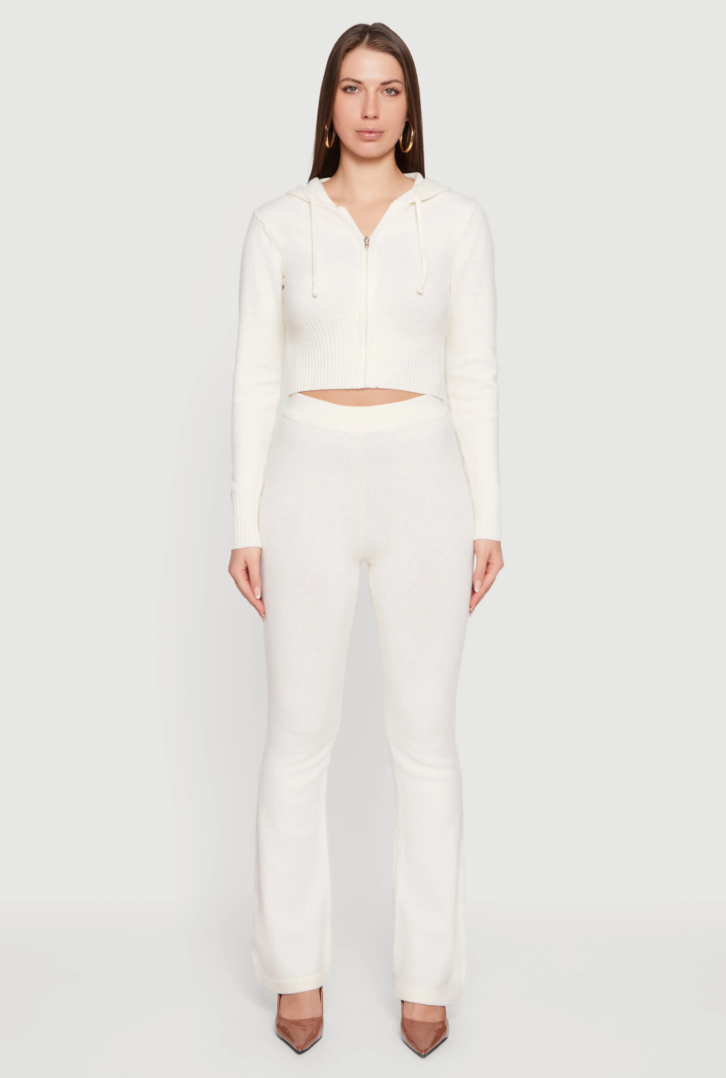Cropped Hooded Zip Front Sweater sold by Rainbow product image thumbnail 3
