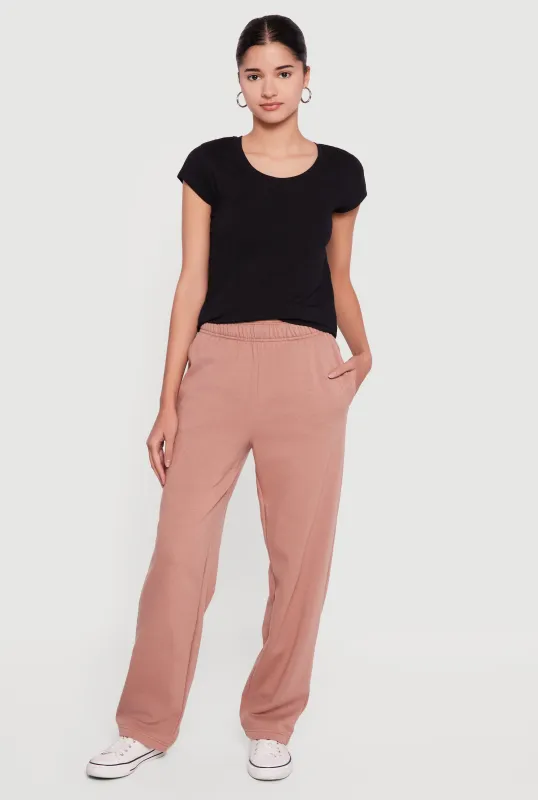 High Waisted Fleece Sweatpants with Pockets sold by Rainbow