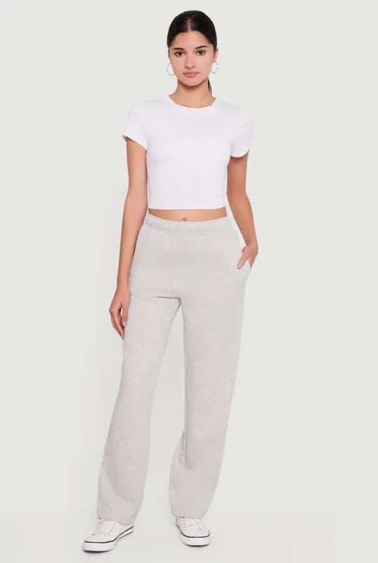 High Waisted Fleece Sweatpants with Pockets sold by Rainbow