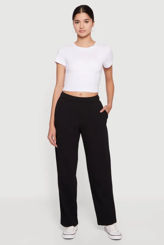 High Waisted Fleece Sweatpants with Pockets sold by Rainbow