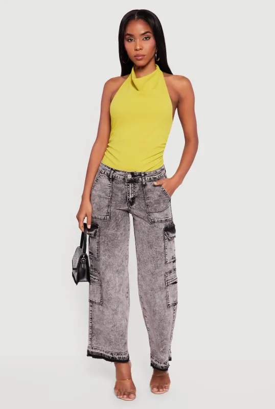 VIP Mineral Wash Raw Hem Utility Jeans sold by Rainbow