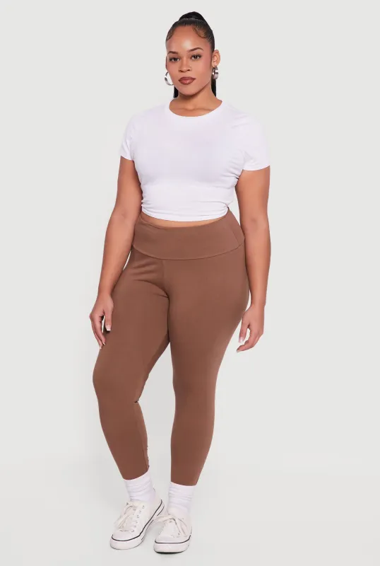 Plus Size Casual High Waisted Leggings sold by Rainbow