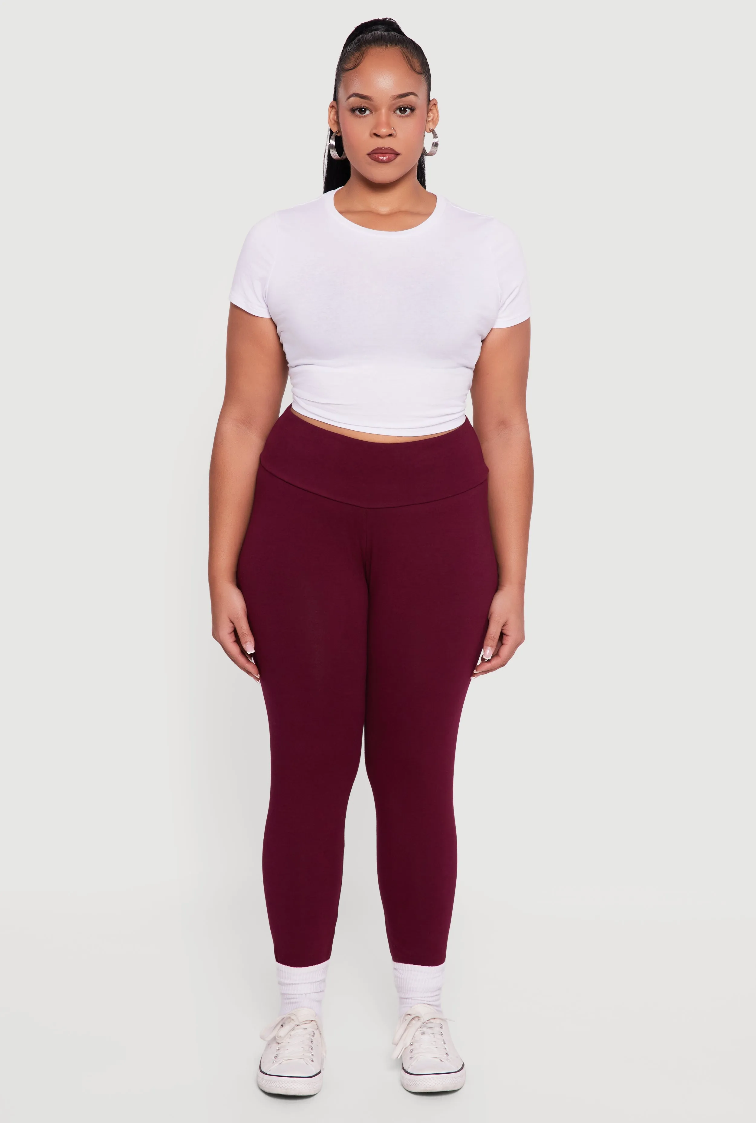 Plus Size Casual High Waisted Leggings sold by Rainbow product image thumbnail 2