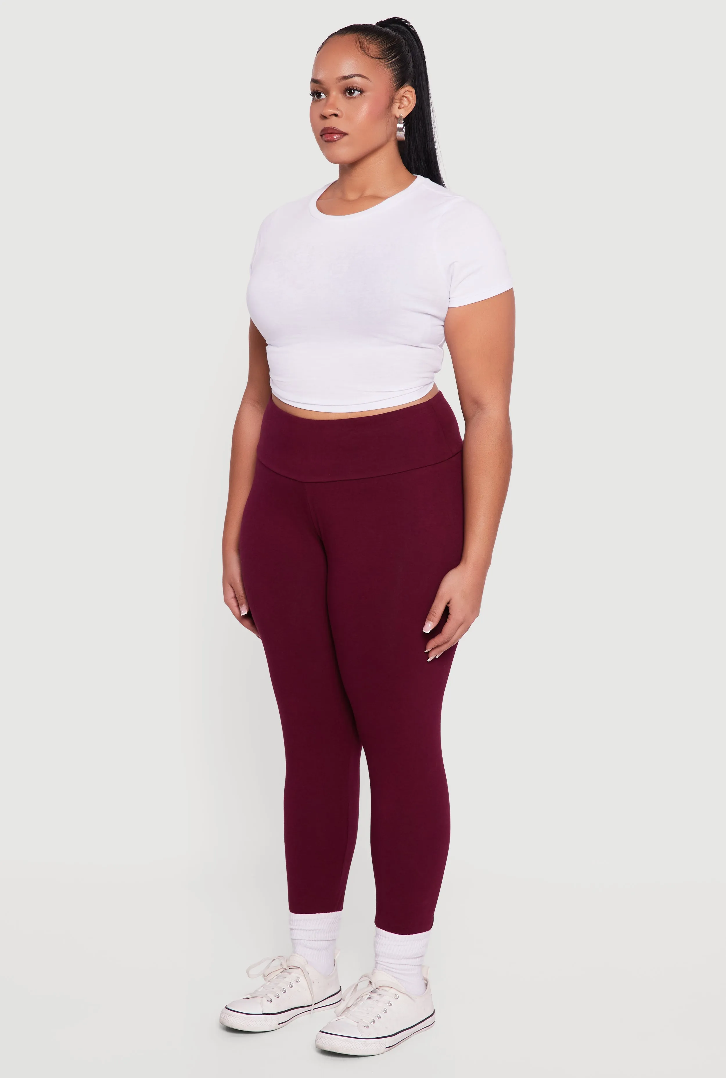 Plus Size Casual High Waisted Leggings sold by Rainbow product image thumbnail 3