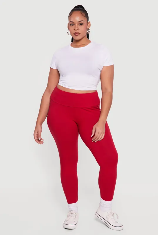 Plus Size Casual High Waisted Leggings sold by Rainbow