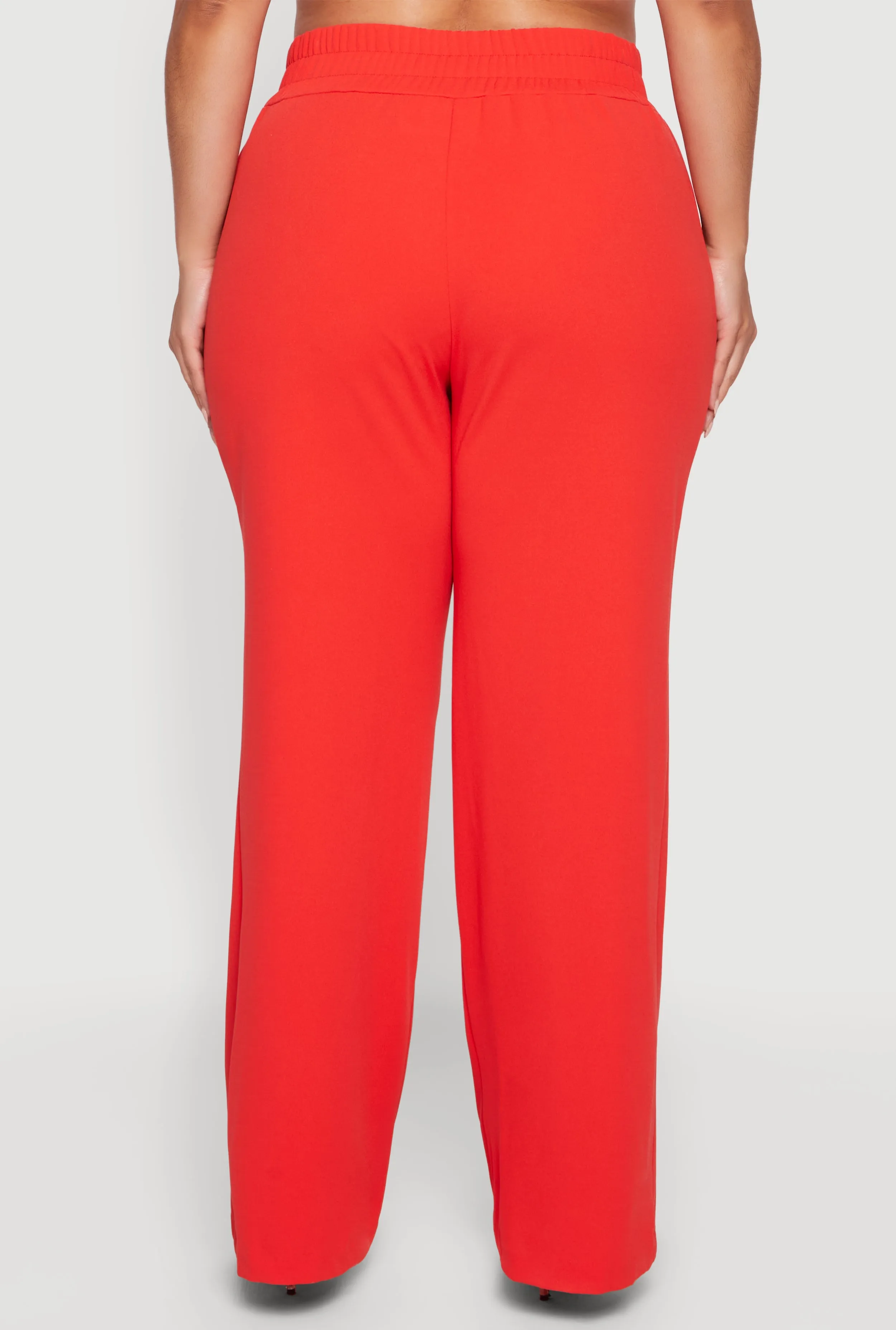 Plus Size Crepe Knit Drawstring Detail Wide Leg Pants sold by Rainbow product image thumbnail 5