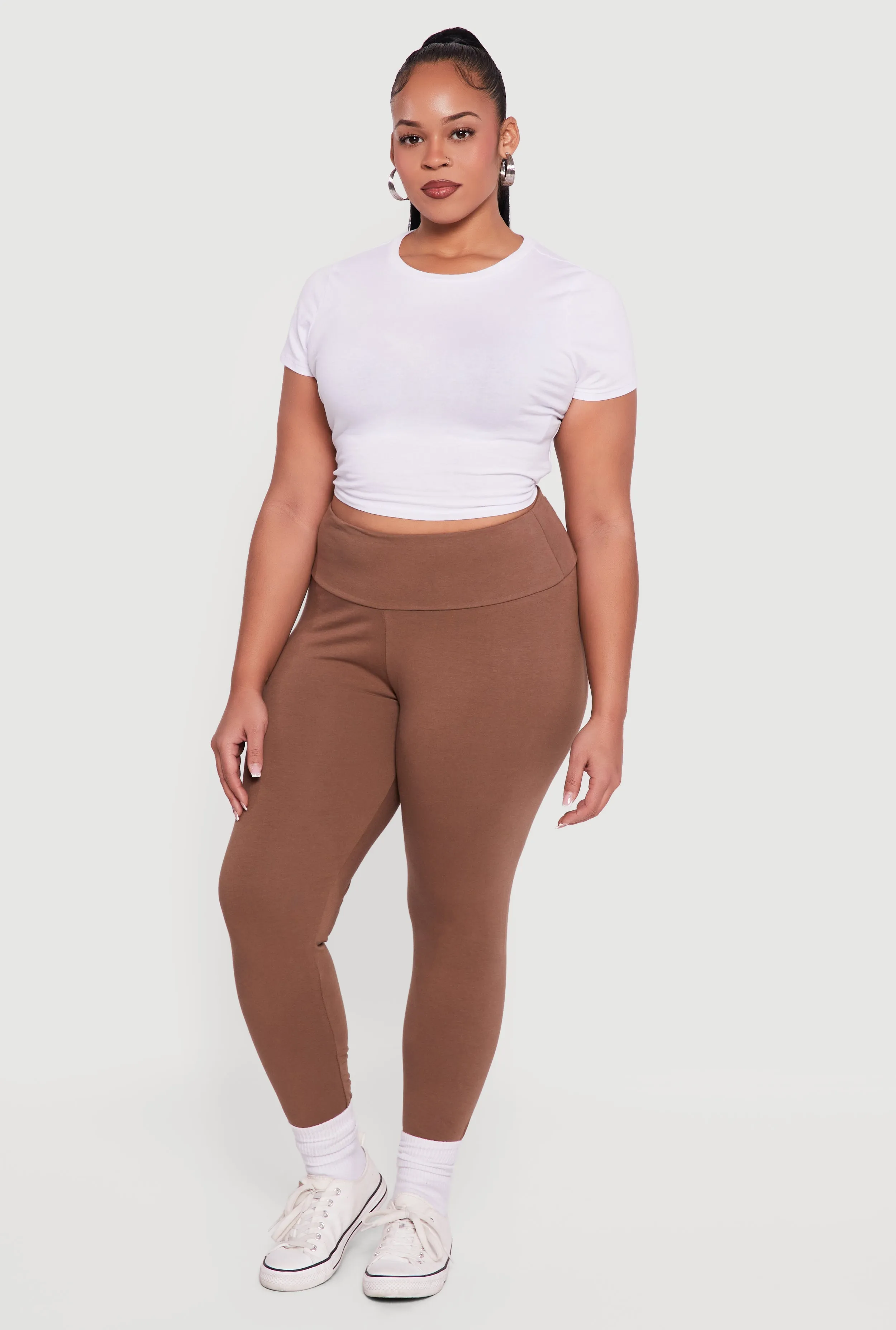 Plus Size Casual High Waisted Leggings sold by Rainbow product image thumbnail 4