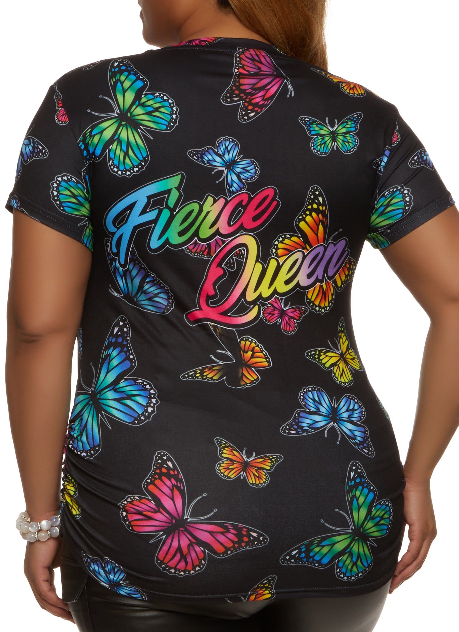 Plus Size Fierce Queen Butterfly Graphic Print Tee sold by Rainbow product image thumbnail 2
