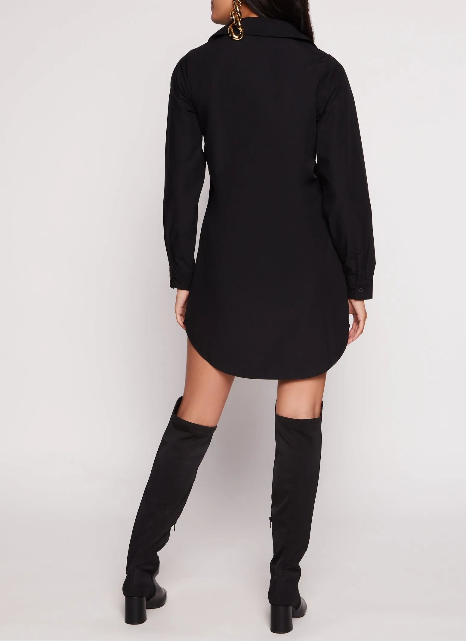 Long Sleeve Mini Shirt Dress sold by Rainbow product image thumbnail 3